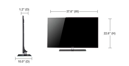 اندازه ی عرض و ارتفاع تلویزیون بر حسب سانتی متر بر اساس اینچ تلویزیون